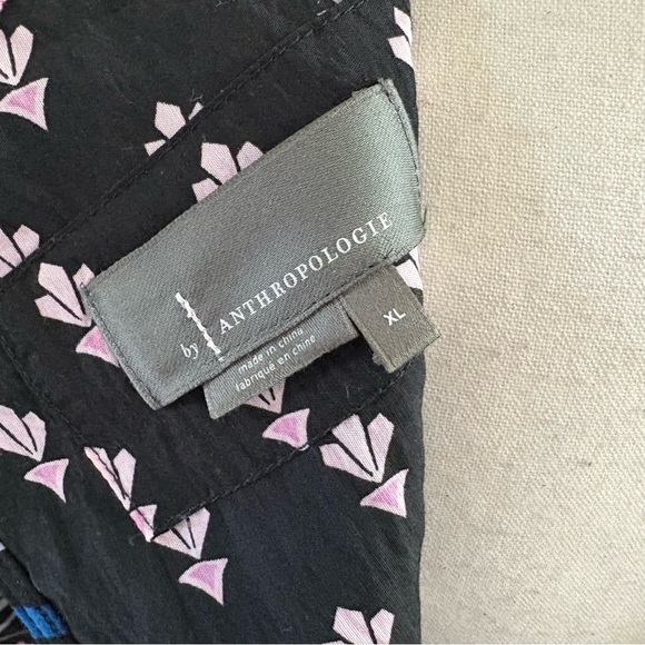 ANTHROPOLOGIE Dasha Smocked Midi Dress Neck Tie Size XL - Picture 7 of 10